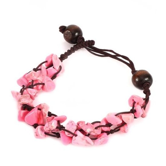 My Bead Emporium Jewelry - Natural Gem Stone Irregular Gravel Quartz Beads Bracelet Rope